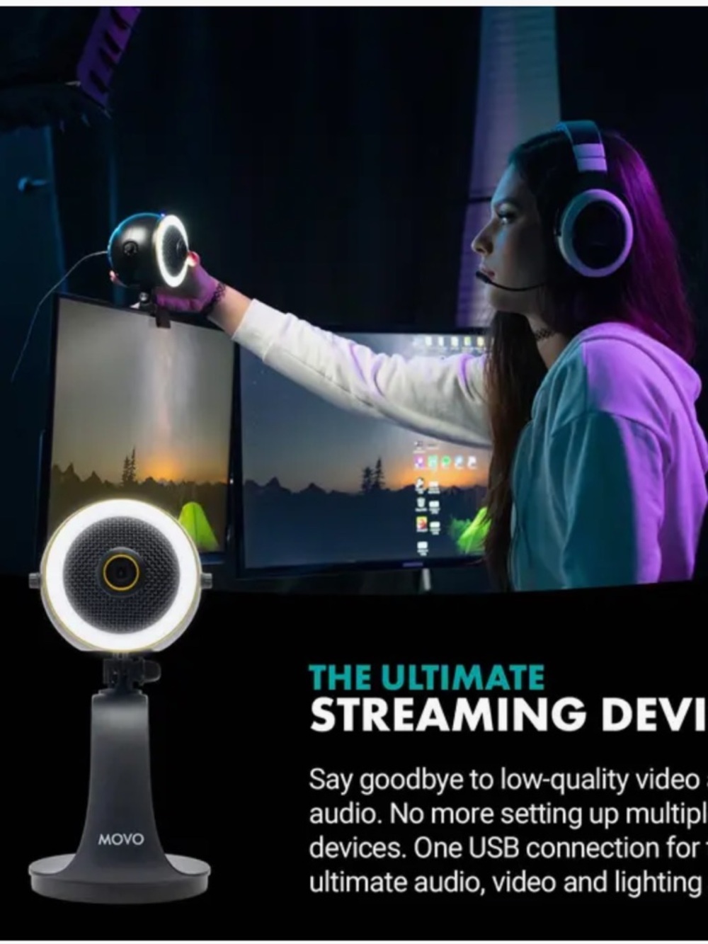 WebMic HD Pro - All-in-One Streaming Webcam, Microphone and LED Ring Light - Picture 10 of 10